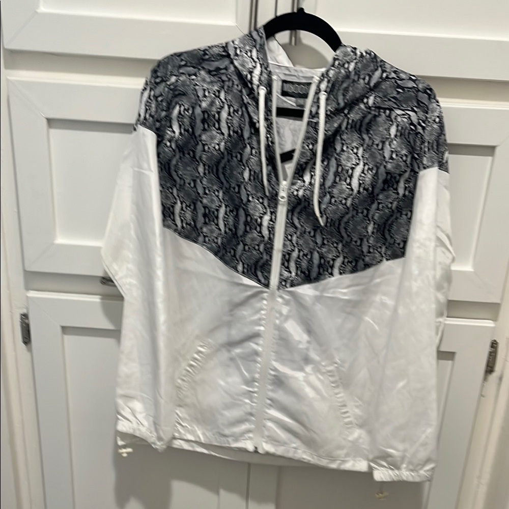 Black and White Hooded Jacket